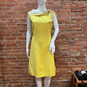 Vintage Yellow 1960s Sheath Dress and Swing Coat Set Lee Jordan / Carriage House